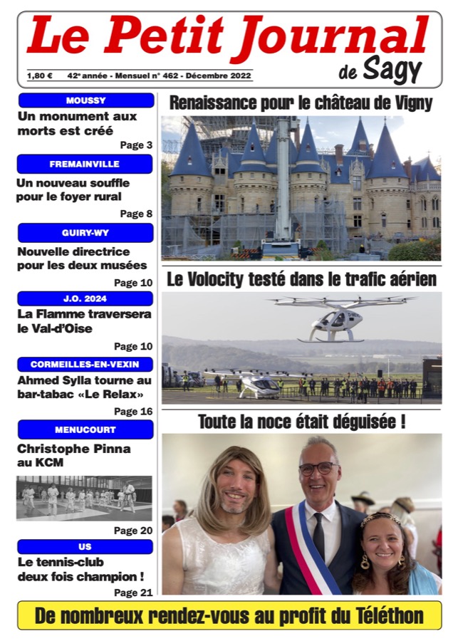 Une du Petit Journal de Sagy n° 462, décembre 2022
